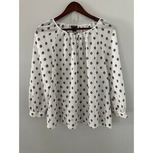J. Crew Round Neck Polka Dot Blouse sz Small